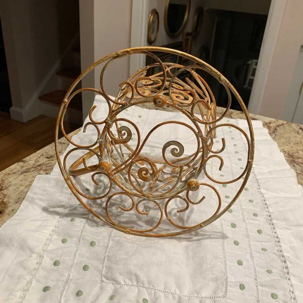 Large metal decorative tea cup